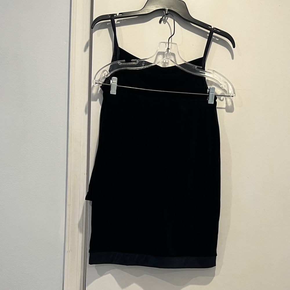 VINTAGE DKNY Velvet Black Midi Skirt Set